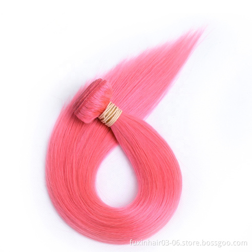 9a Grade Virgin Hair Wholesale Halloween Costumes Pink Straight Hair Extension Remy Hair WEAVING Silky Straight Wave >=45%